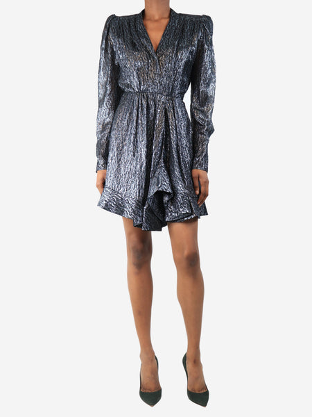 Navy Melyo jacquard-lame mini dress - size UK 6 product image