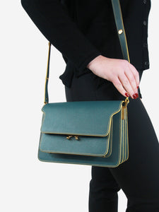 Marni Oil blue Trunk shoulder bag