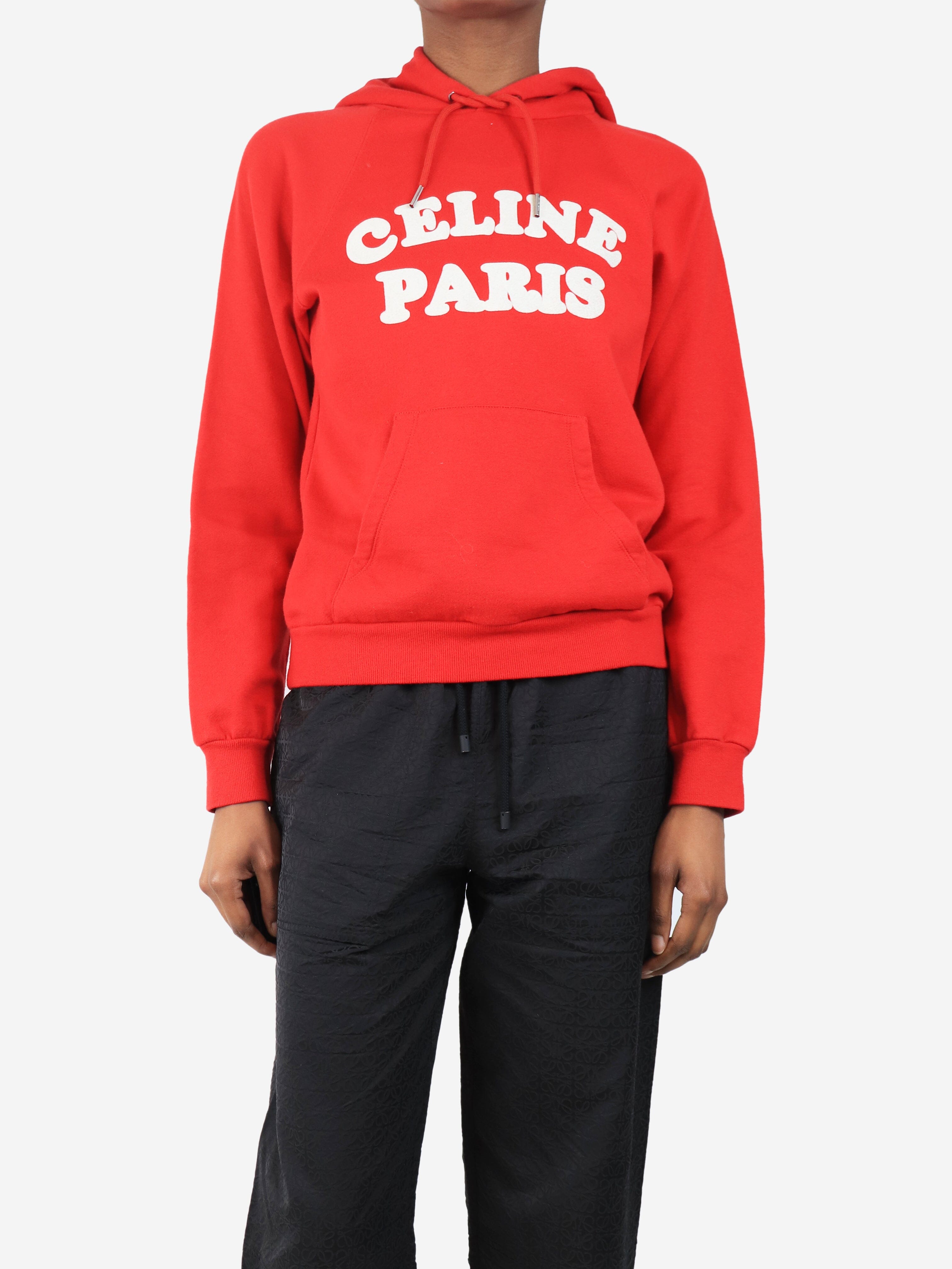 Red spell-out hoodie - size S Tops Celine 