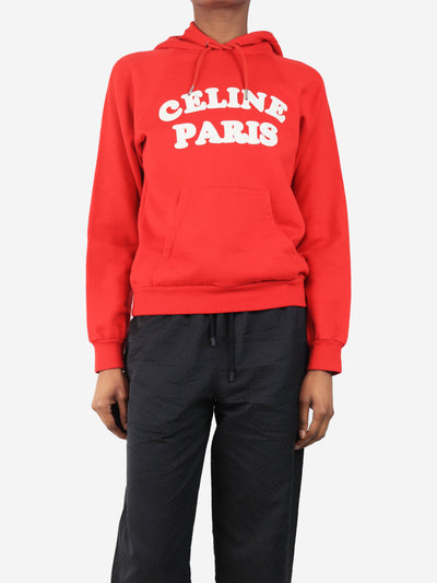 Red spell-out hoodie - size S