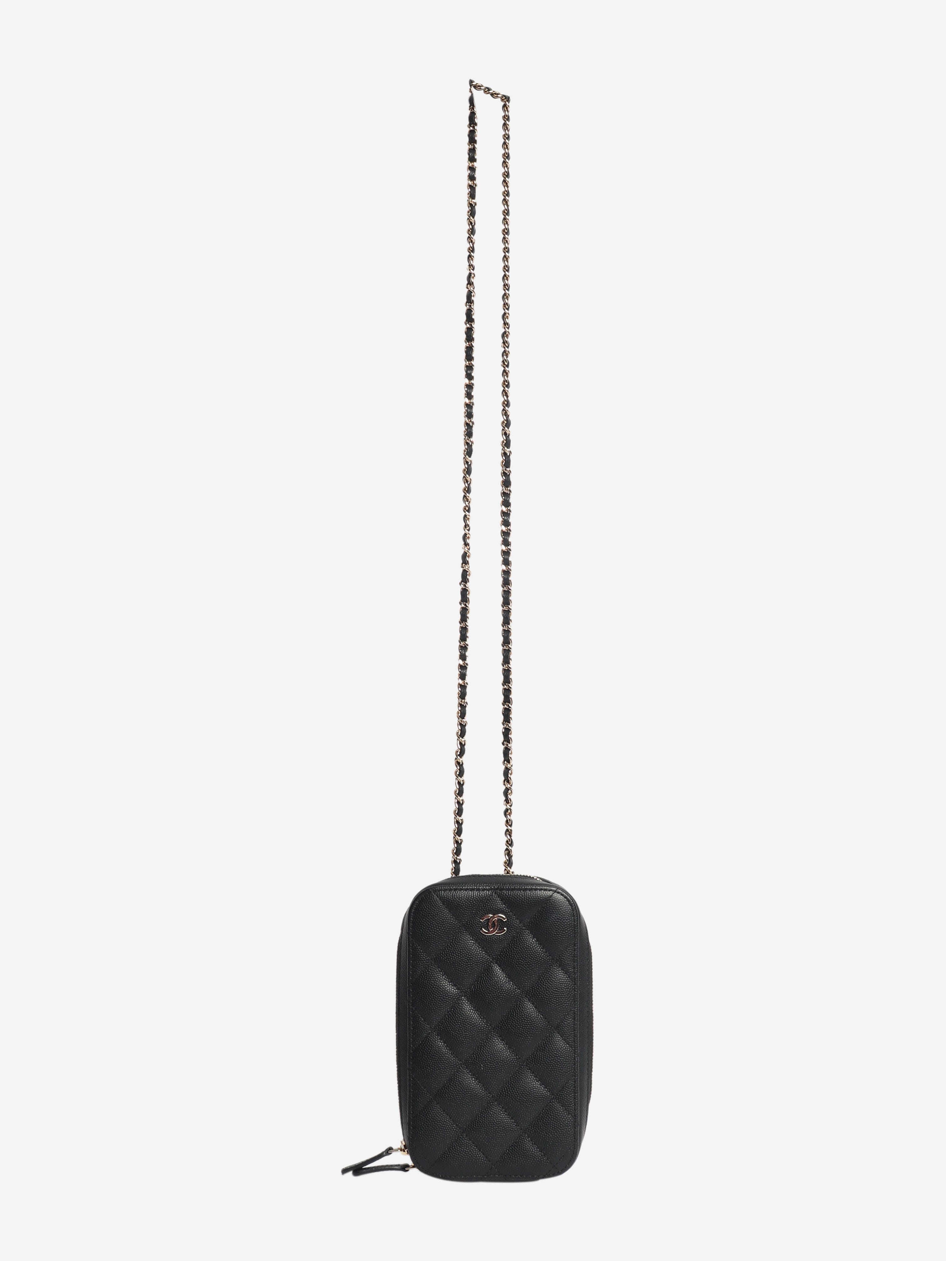 Black 2019 quilted phone holder crossbody bag Cross-body bags Chanel 