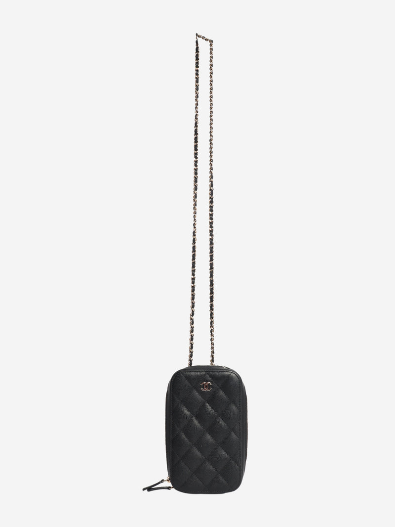 Black 2019 quilted phone holder crossbody bag Cross-body bags Chanel 