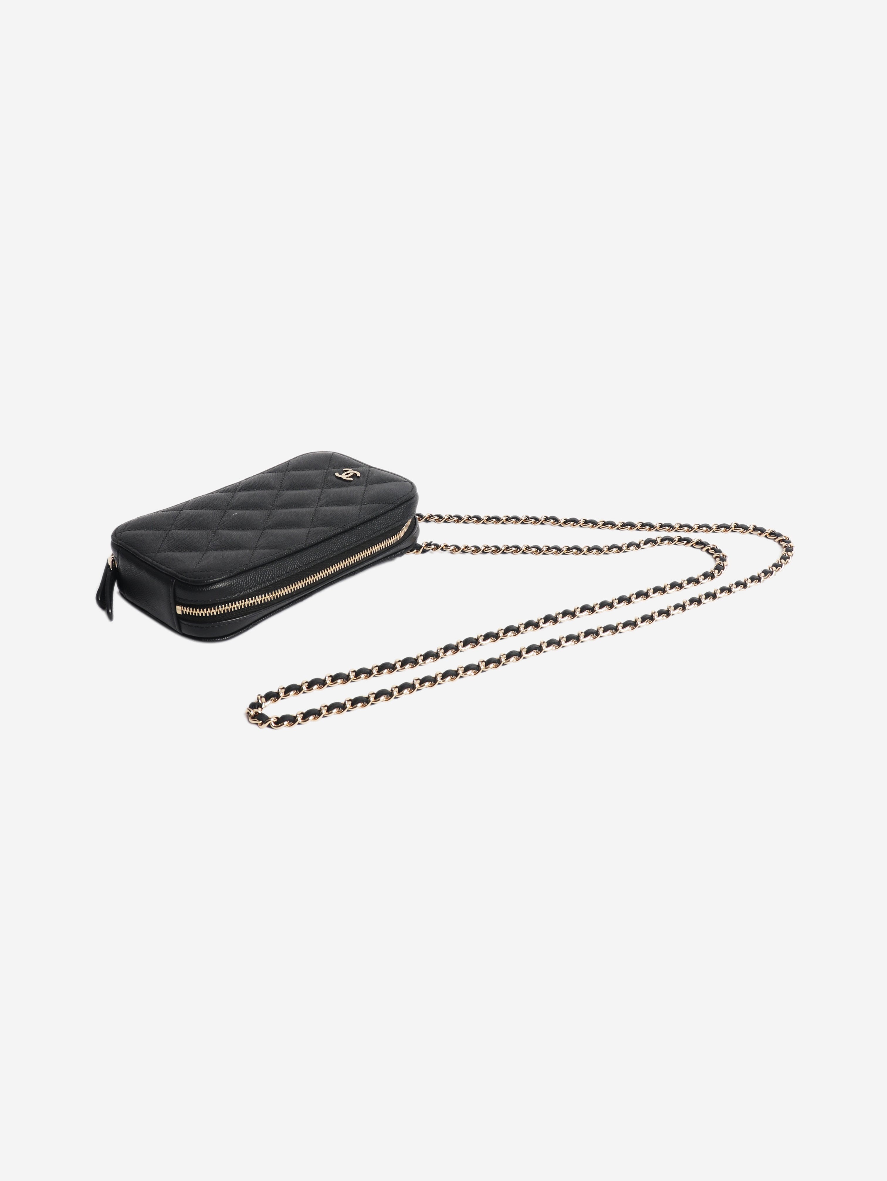 Black 2019 quilted phone holder crossbody bag Cross-body bags Chanel 