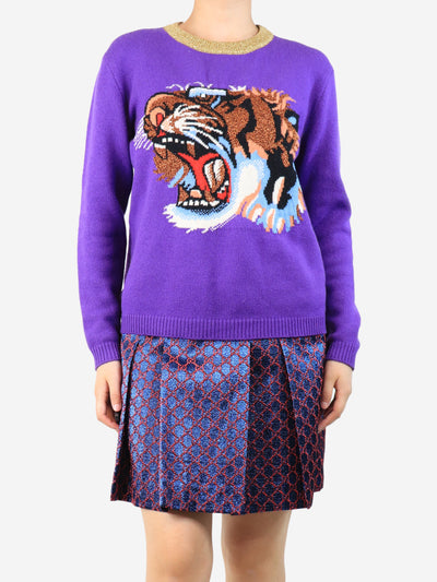 Purple sparkly tiger head jumper - size S Knitwear Gucci 