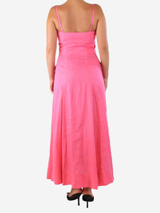 Gabriela Hearst Pink linen button down maxi dress - size UK 8