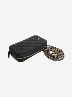 Black 2019 quilted phone holder crossbody bag Cross-body bags Chanel 