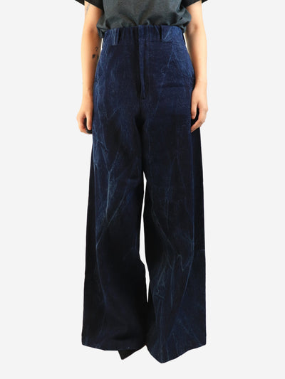 Blue acid wash high-rise trousers - size UK 10 Trousers Raey 