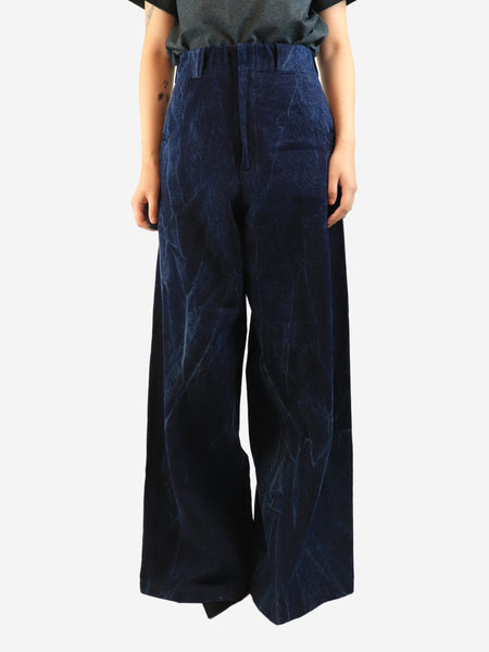 Blue acid wash high-rise trousers - size UK 10 product image