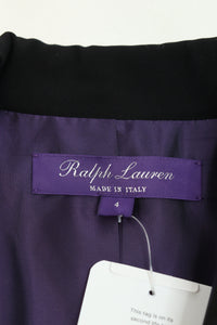 Ralph Lauren Black satin lapel blazer - size UK 8