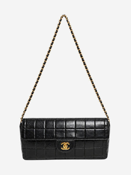 Black lambskin Chocolate Bar East West flap bag alternate image