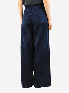 Blue acid wash high-rise trousers - size UK 10 Trousers Raey 