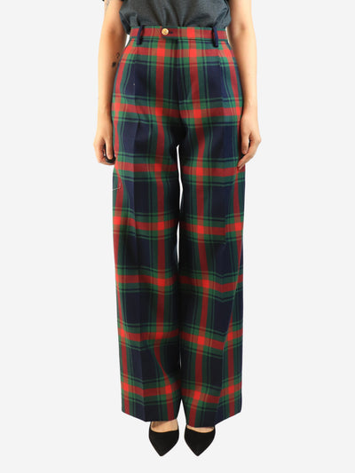 Navy tartan trousers - size UK 10 Trousers Gucci 