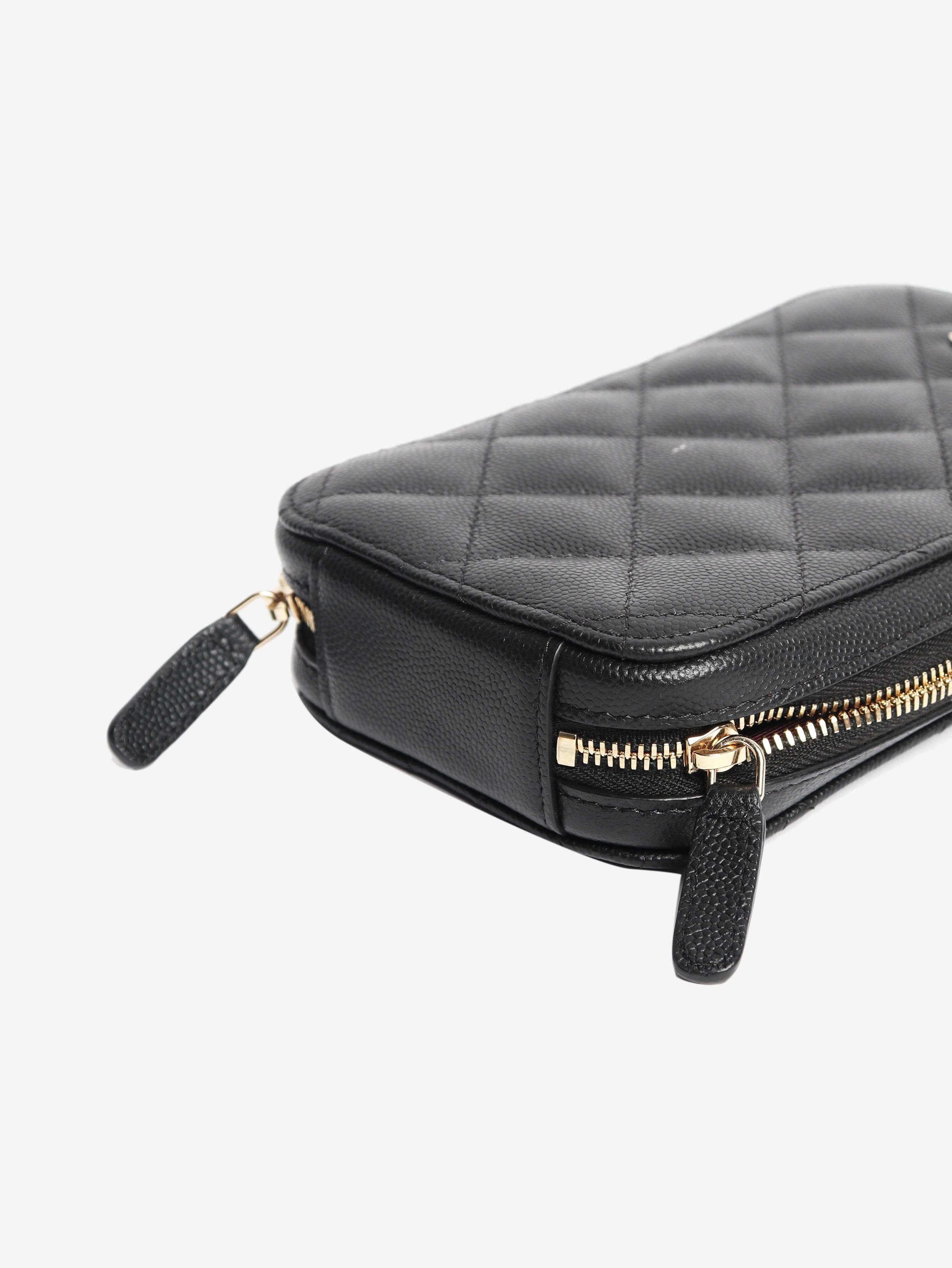 Black 2019 quilted phone holder crossbody bag Cross-body bags Chanel 