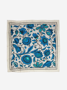 Gucci Blue watercolour floral printed scarf