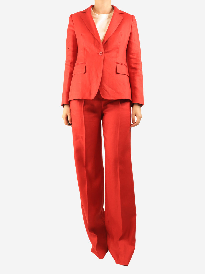 Red linen two-piece suit set - size UK 8 Sets Max Mara 