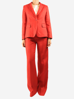 Red linen two-piece suit set - size UK 8 Sets Max Mara 