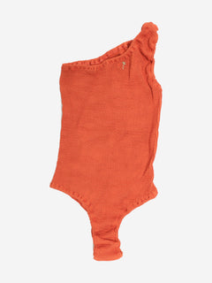 Orange rust seersucker one-shoulder swimsuit - size XS Beachwear Manebi 