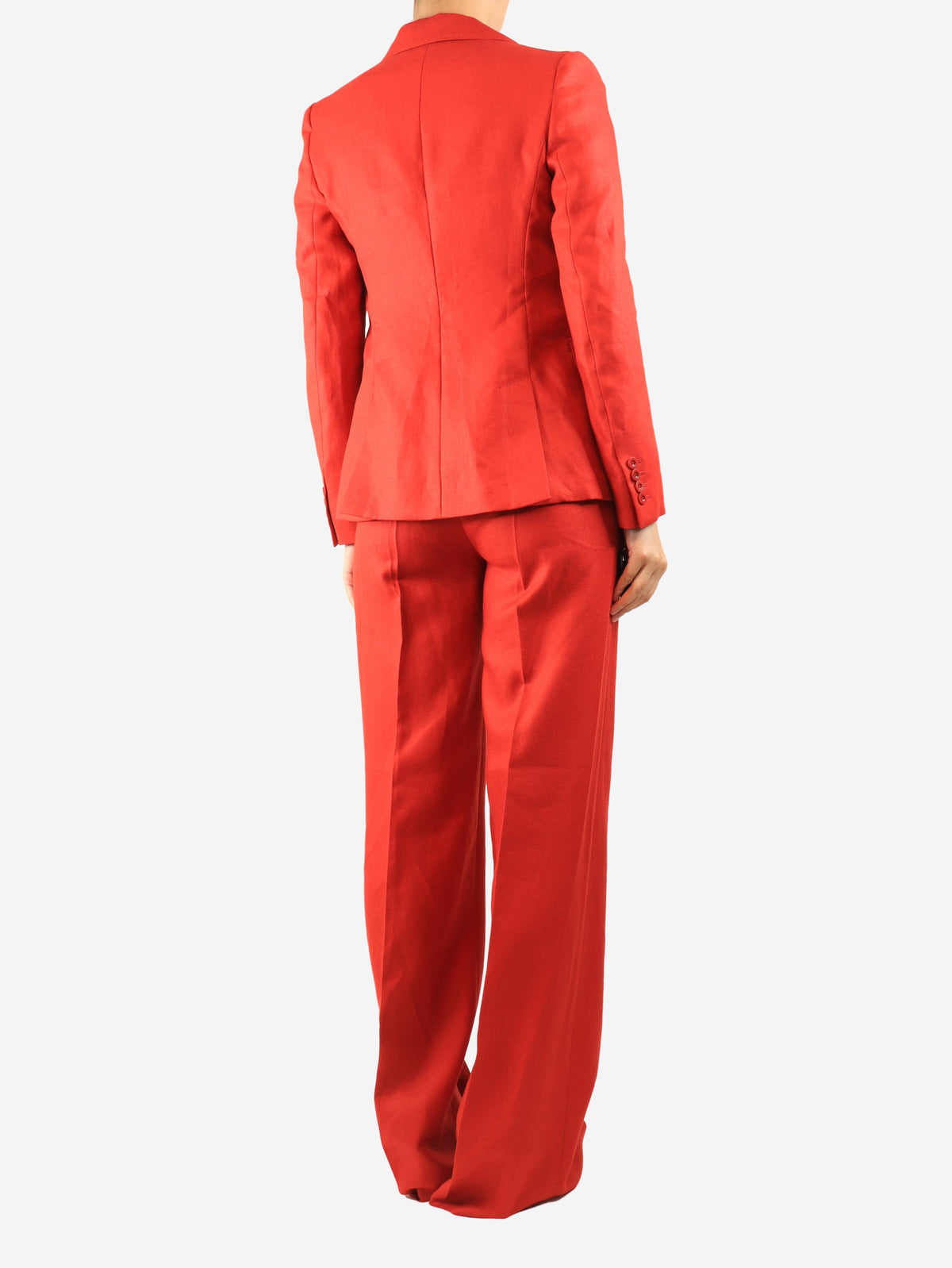 Red linen two-piece suit set - size UK 8 Sets Max Mara 