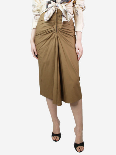 Olive brown ruched skirt - size UK 8 Skirts Givenchy 
