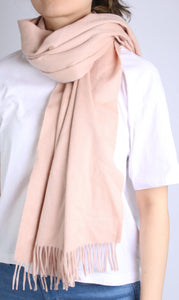 Max Mara Pink cashmere fringed scarf