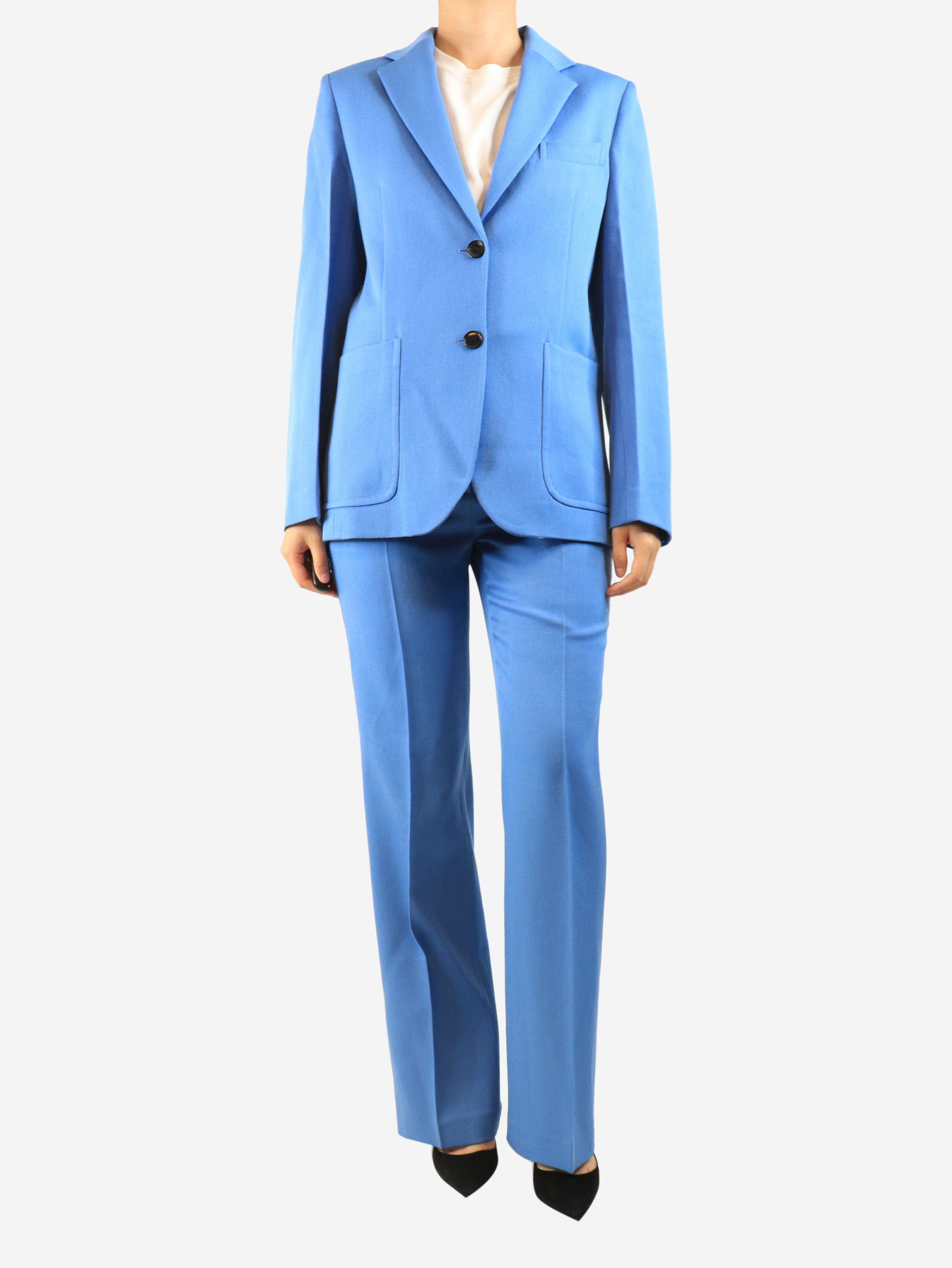 Soft blue two-piece wool suit set - size UK 10 Sets Victoria Beckham 