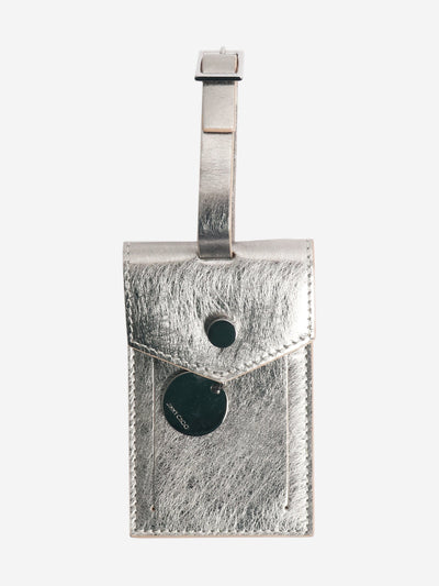 Silver leather luggage tag Wallets, Purses & Small Leather Goods Jimmy Choo 