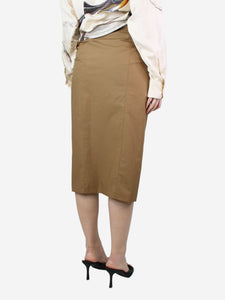 Givenchy Olive brown ruched skirt - size UK 8