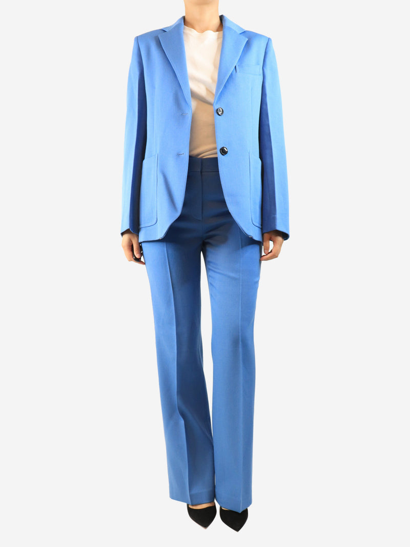 Soft blue two-piece wool suit set - size UK 10 Sets Victoria Beckham 