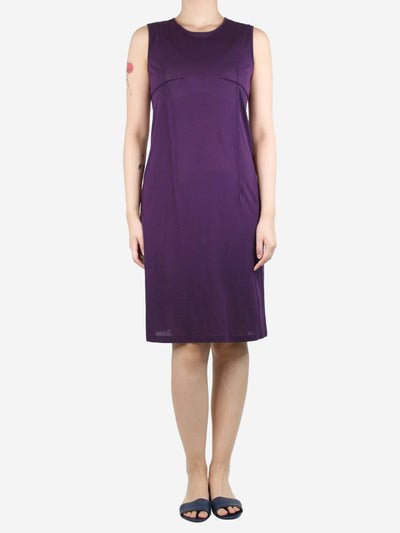 Purple sleeveless light sheer midi dress - size UK 10 Dresses Ann Demeulemeester 