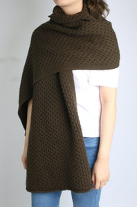 Theory Green knitted wool scarf