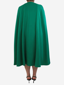 Elie Saab Jolly green crepe cape jumpsuit - size UK 12