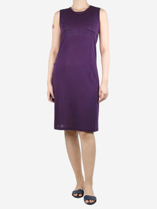 Ann Demeulemeester Purple sleeveless light sheer midi dress - size UK 10