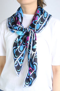 Emilio Pucci Blue and purple silk floral scarf