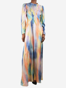 Sies Marjan Virginia printed silk twill maxi dress - size UK 6