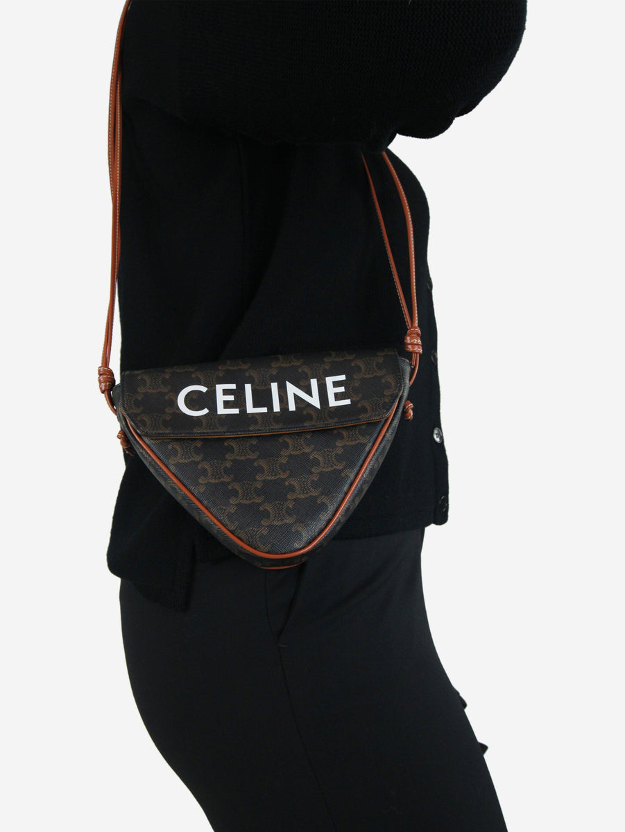 Celine pre owned brown Triangle bag Sign of the Times