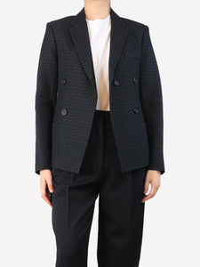 Celine Black textured blazer - size UK 12