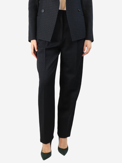 Black textured pleated trousers - size UK 10 Trousers Celine 