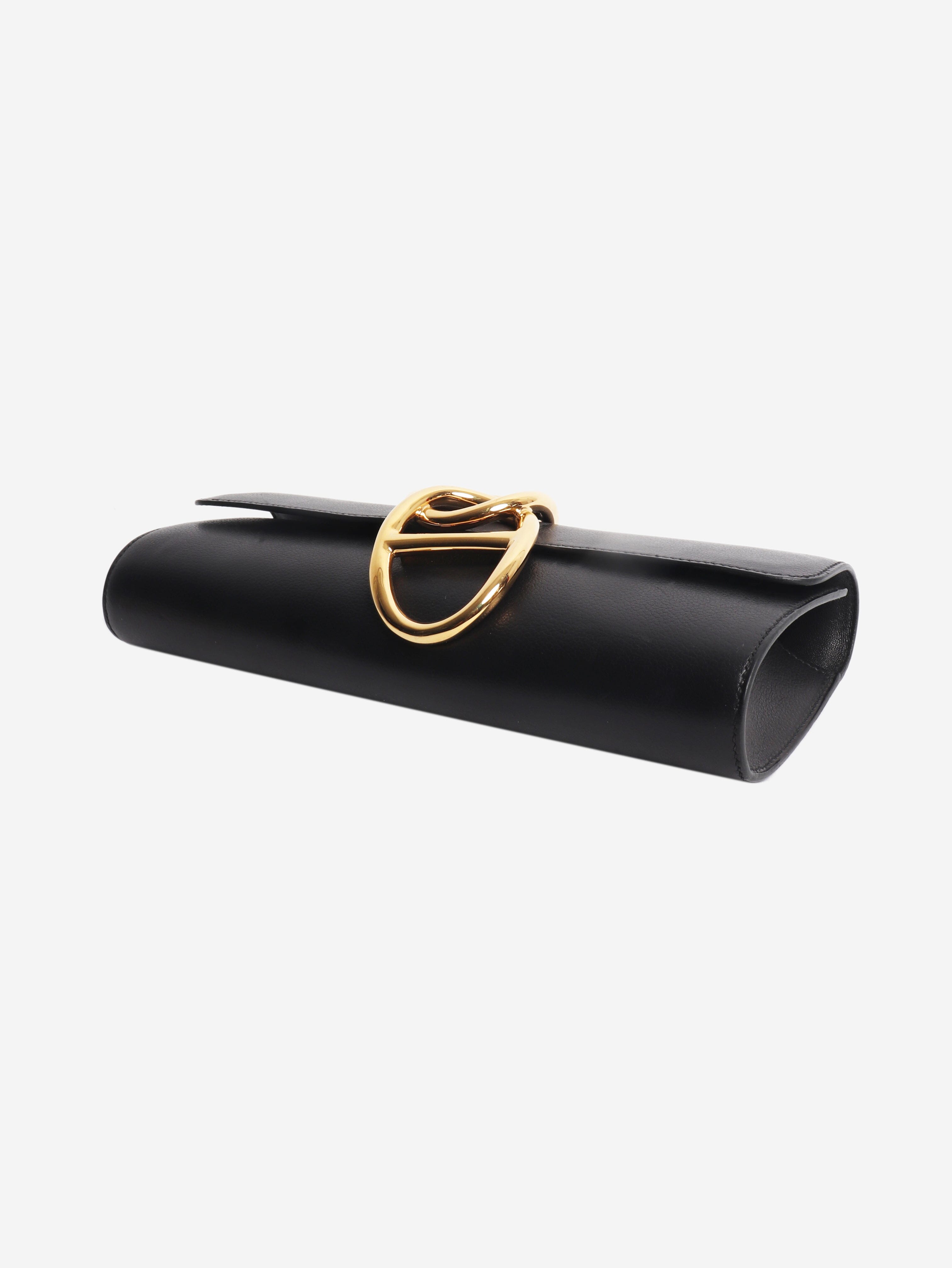 Black Egee leather clutch bag Clutch bags Hermes 