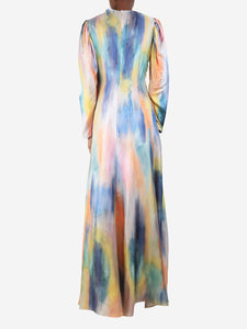 Sies Marjan Virginia printed silk twill maxi dress - size UK 6