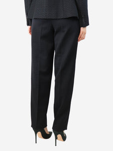 Celine Black textured pleated trousers - size UK 10
