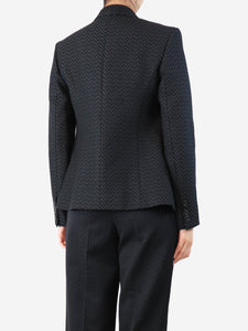 Celine Black textured blazer - size UK 12