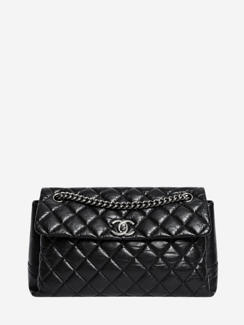 Black 2012 calfskin-quilted Lady Pearly flap bag Shoulder bags Chanel 