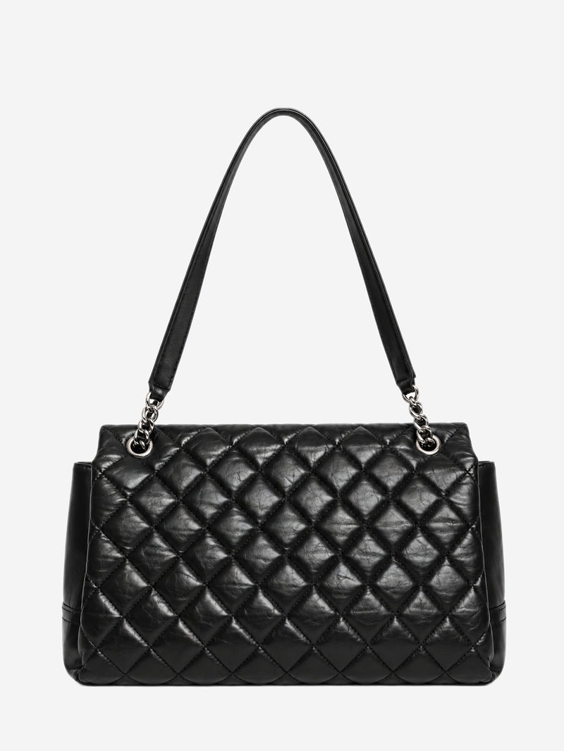 Black 2012 calfskin-quilted Lady Pearly flap bag Shoulder bags Chanel 