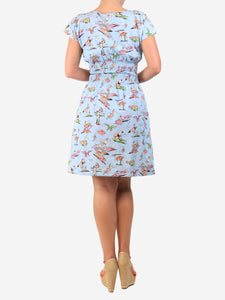 Prada Light blue cotton printed mini dress - size UK 8