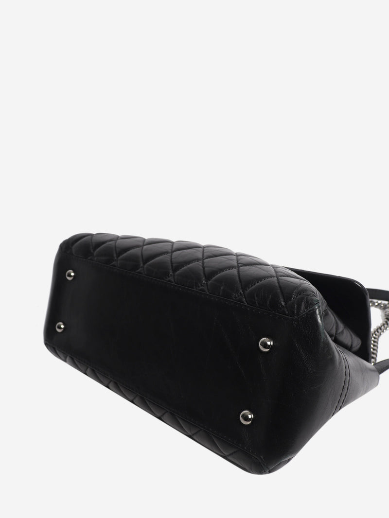 Black 2012 calfskin-quilted Lady Pearly flap bag Shoulder bags Chanel 