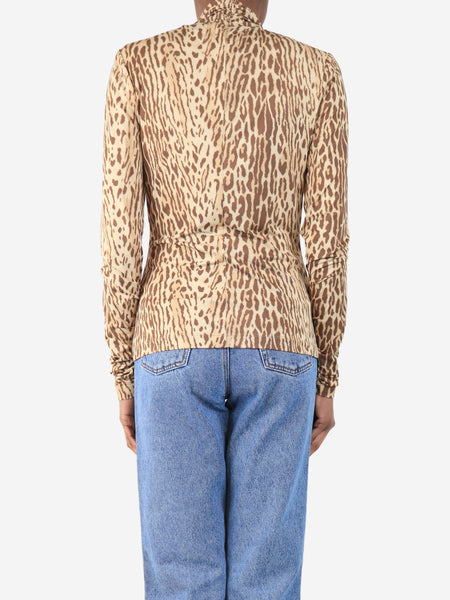 Brown leopard print top - size UK 8 alternate image