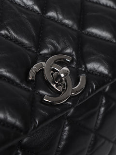 Black 2012 calfskin-quilted Lady Pearly flap bag Shoulder bags Chanel 