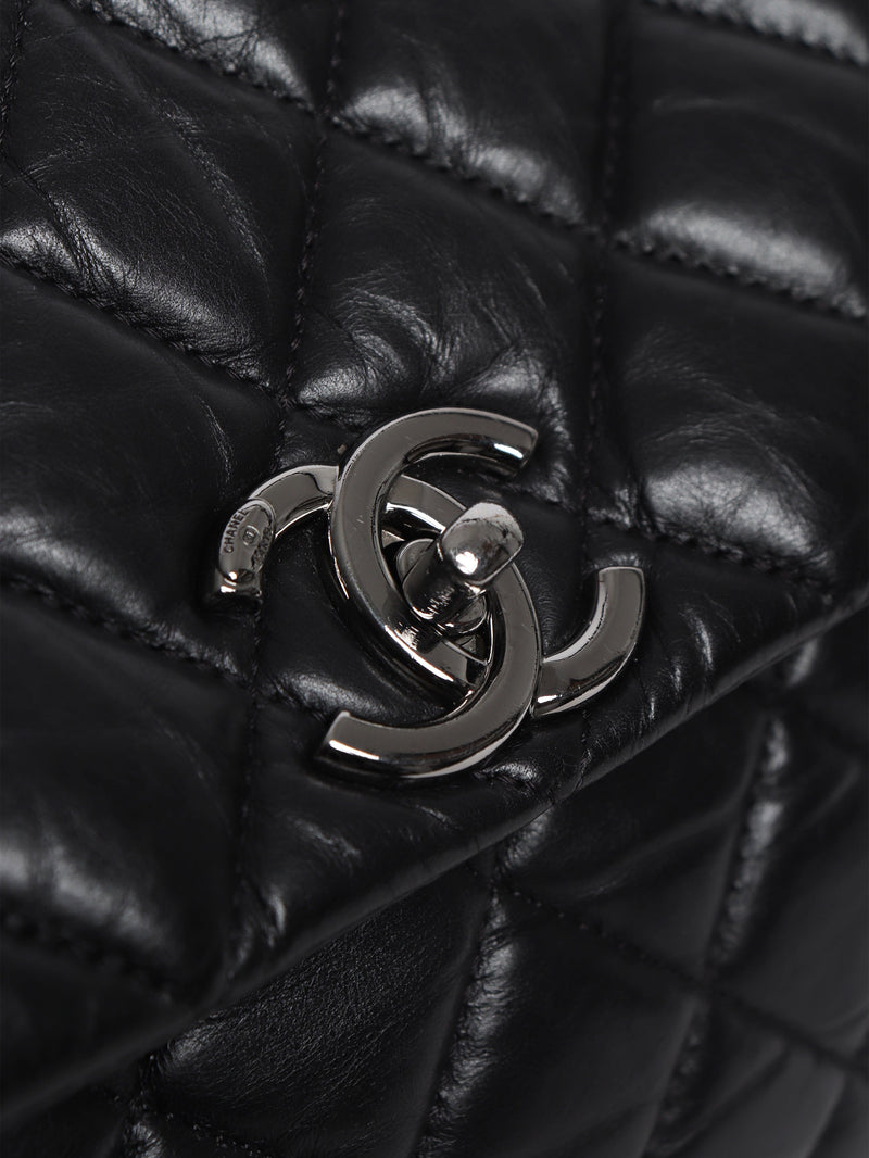 Black 2012 calfskin-quilted Lady Pearly flap bag Shoulder bags Chanel 