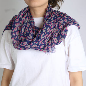 Louis Vuitton Blue leopard print scarf - size