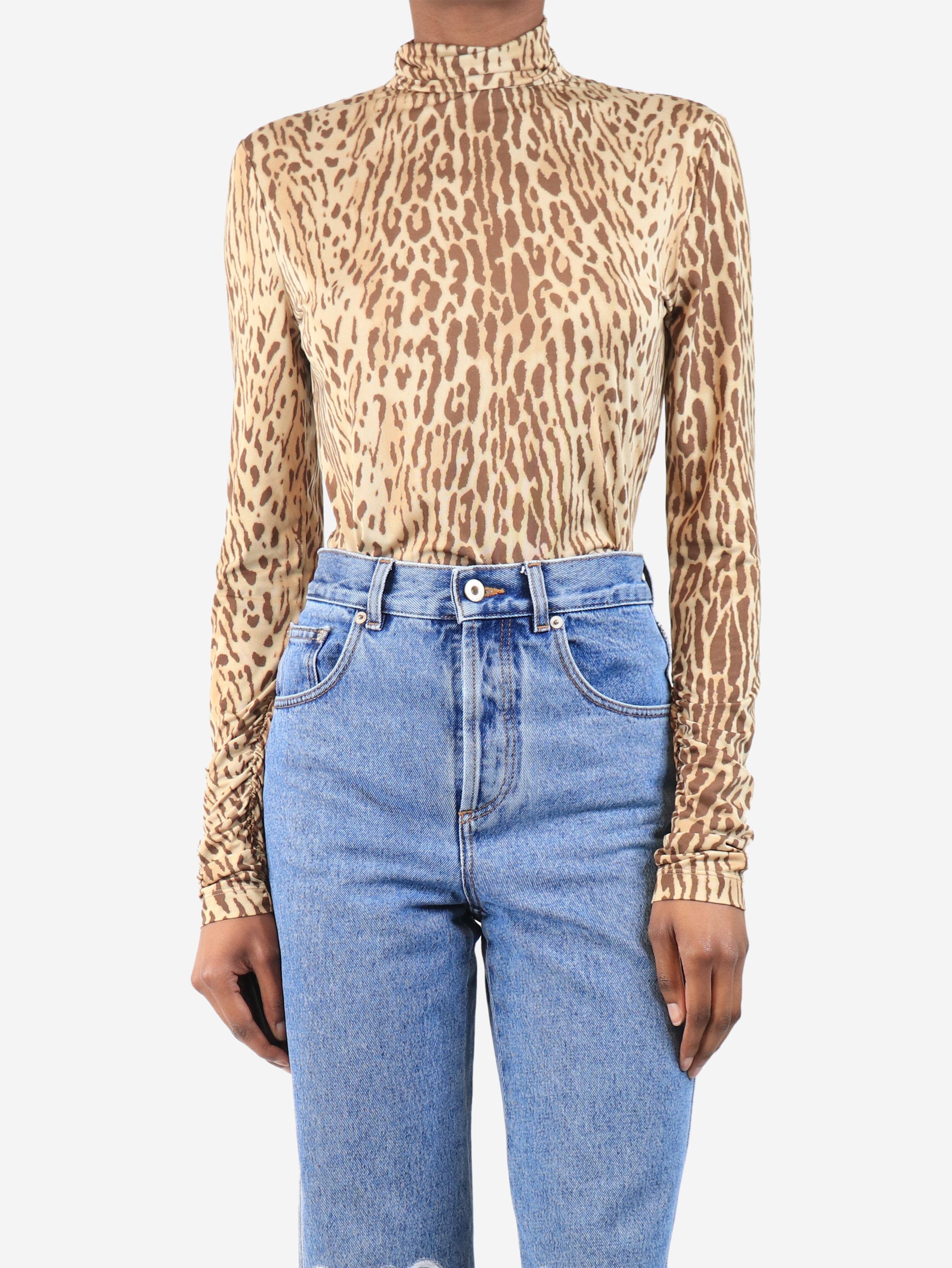Brown leopard print top - size UK 8 Tops Zimmermann 